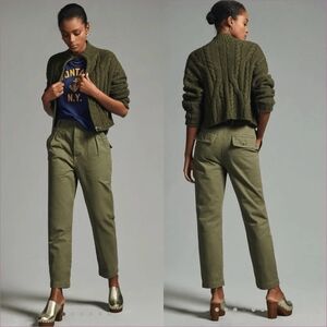 Favorite Daughter Womens Size 30 Green Phoenix Cotton Cargo Academia Pants NWT